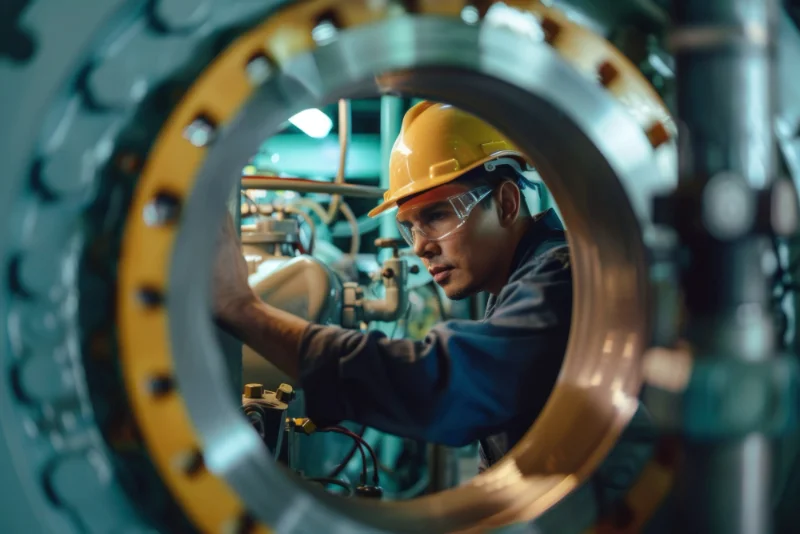 Homem trabalhando na industria